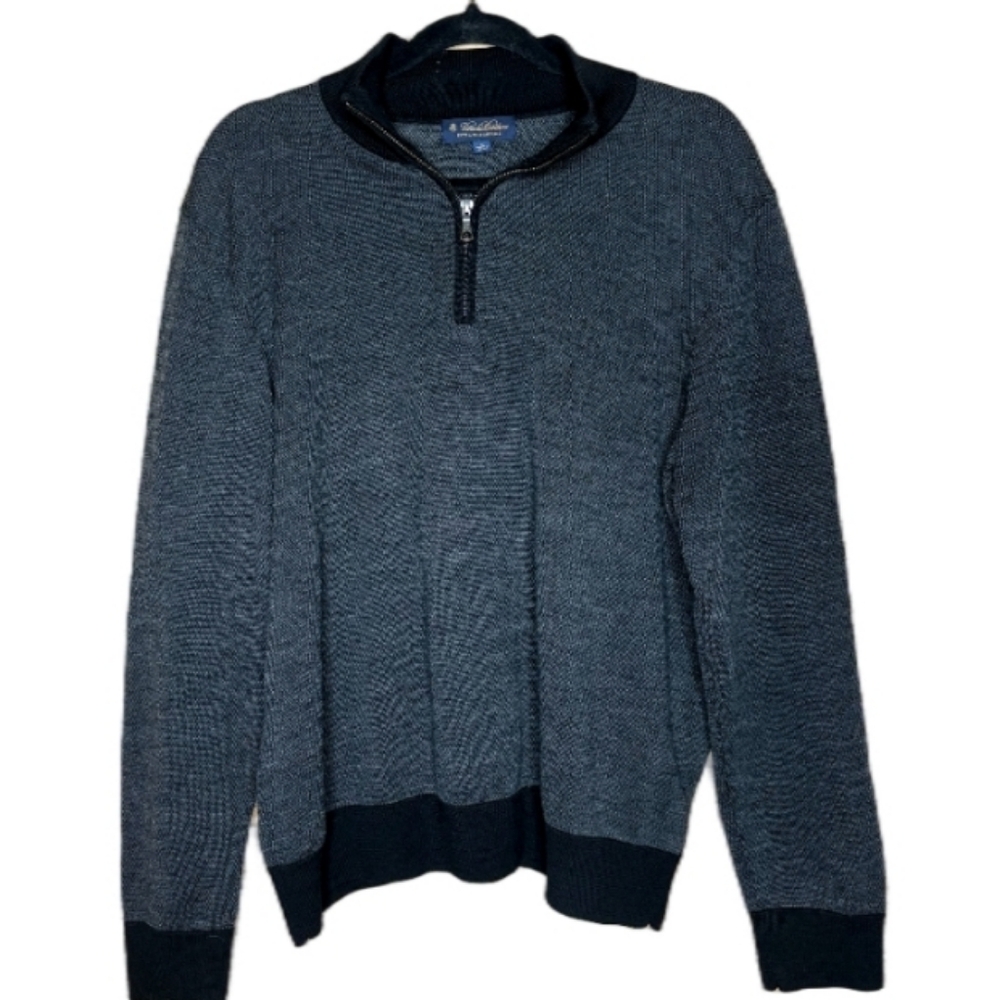 Brooks Brothers Men's 1/4 Zip Merino Wool Sweater Size Large